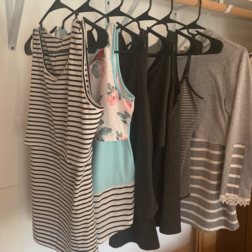 Lot of 5 EUC nursing tops